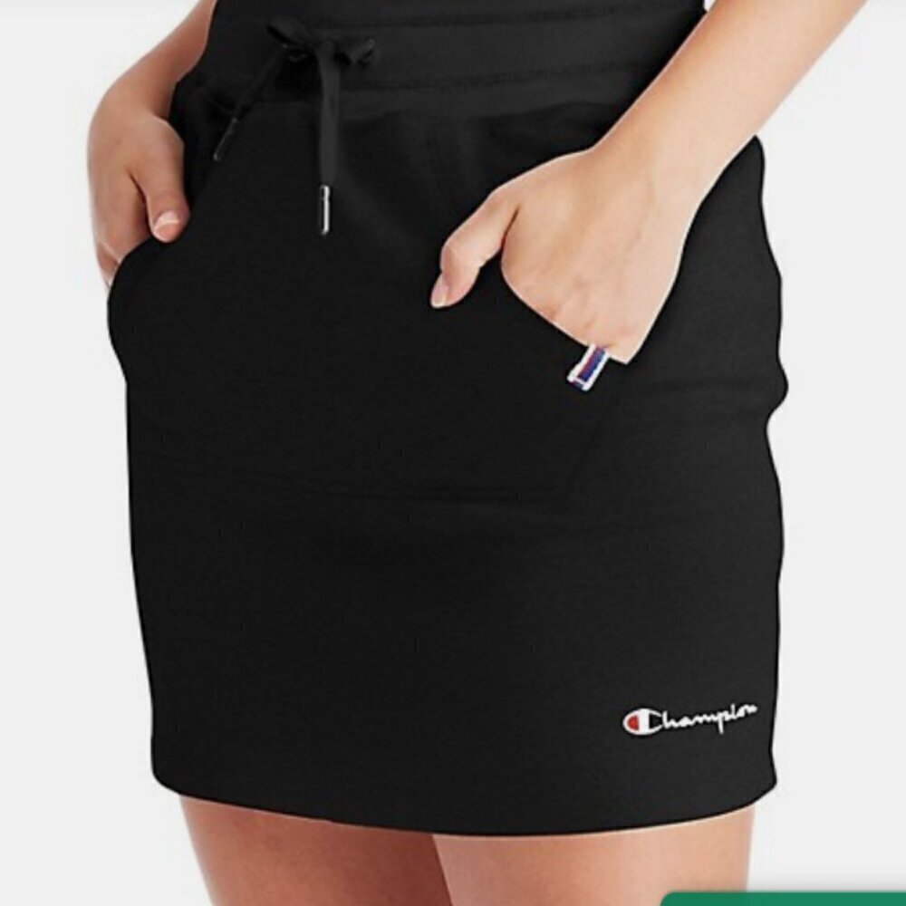 CHAMPION CAMPUS MINI SKIRT WITH KANGAROO POCKET, TIE WAIST SZ MEDIUM